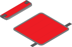 Examples of 16 inch by 15-inch tool workstation mats open and closed.